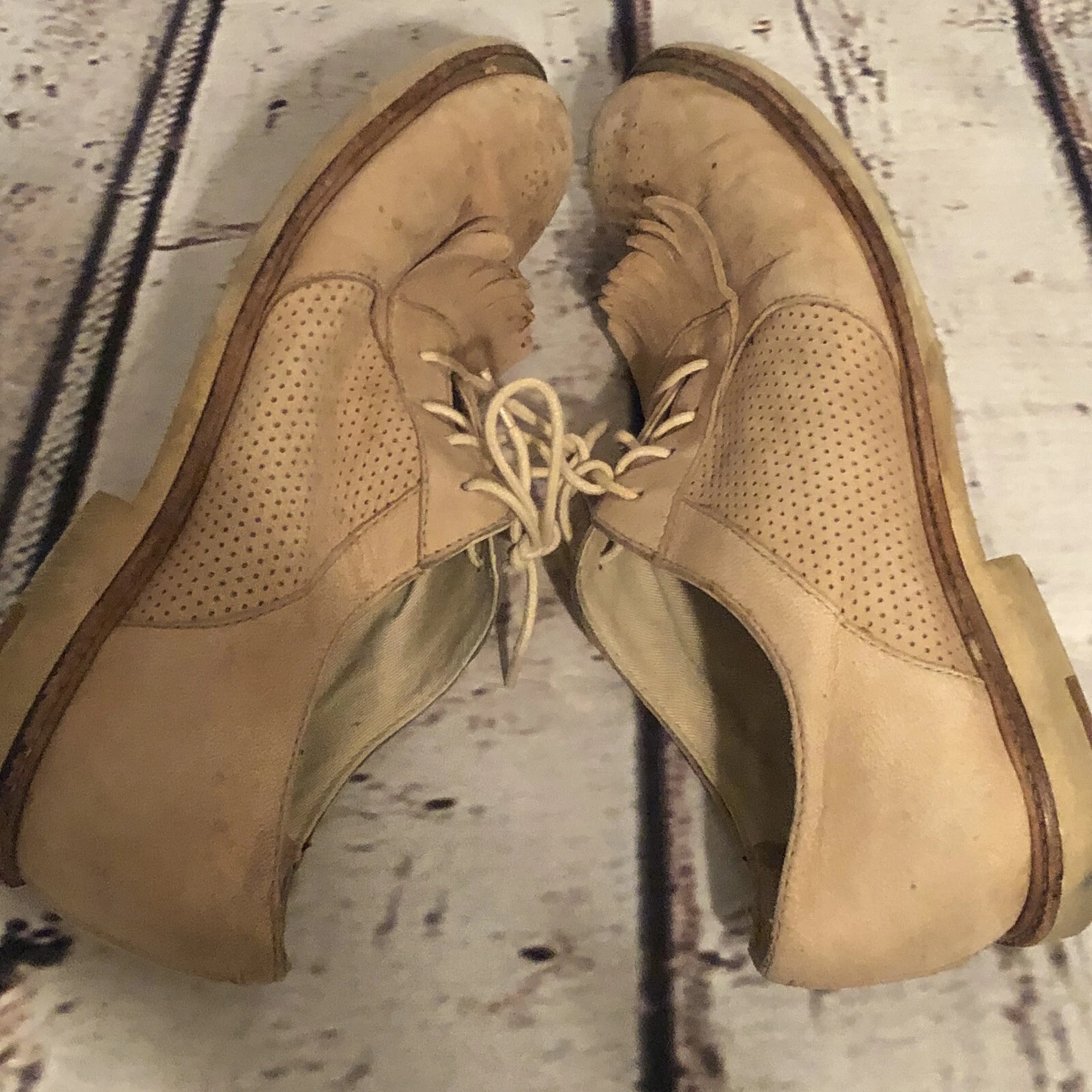 MOCASSINI OXFORD UGG BERNETT marroni beige pelle brogue taglia 8