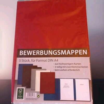 8 Bewerbungsmappen von ZEBRA wie Pagna hochwertiger Karton 2 Klemmschienen - NEU