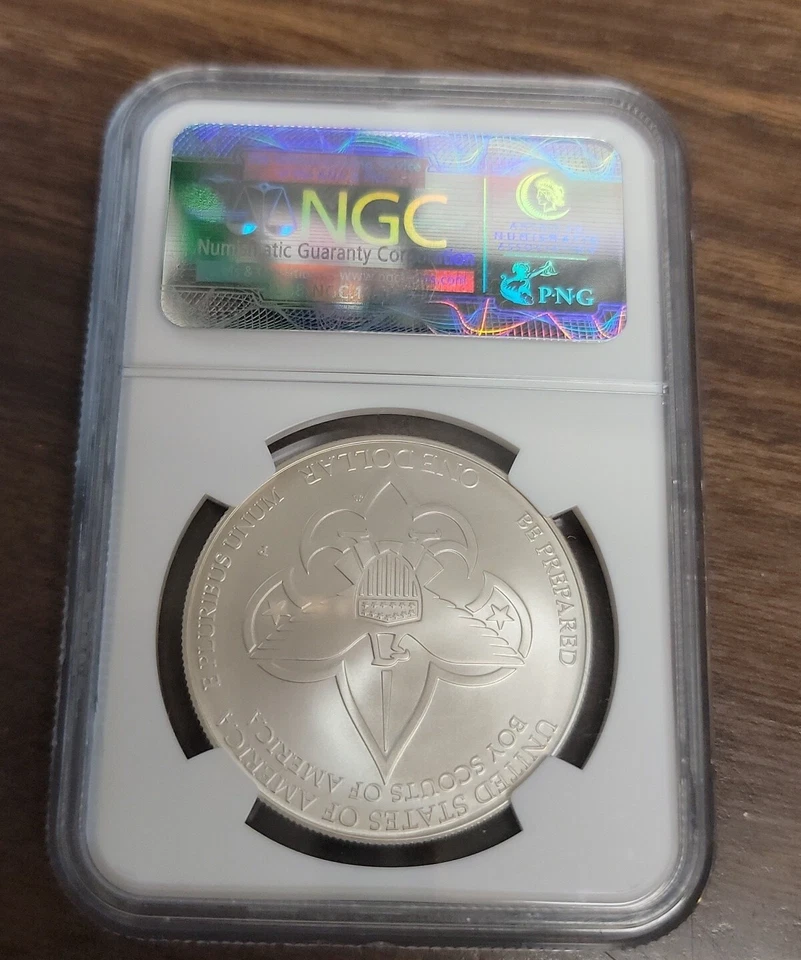 2010 P Boy Scouts of America Centennial Comm. Unc. Silver Dollar - NGC MS70 - Image 2 of 4