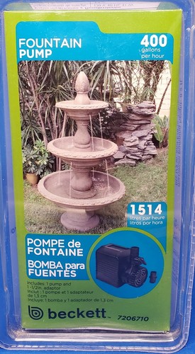 NEW Beckett Fountain Pump, 400 GPH 