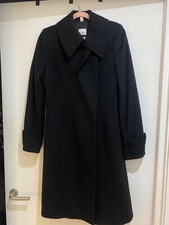 Burberry Cashmere Coat Black Mid Length Size 8, New
