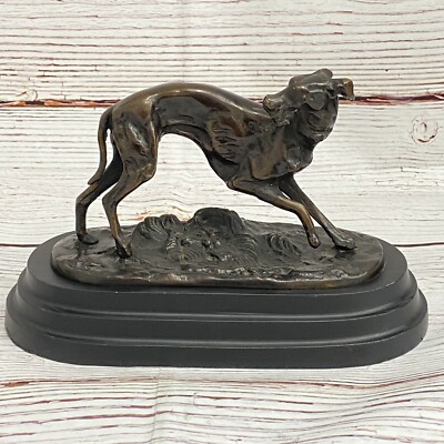 Antique 1920 Pierre Jules Mene Greyhound Whippet Bronze Dog Sculpture Art Deco