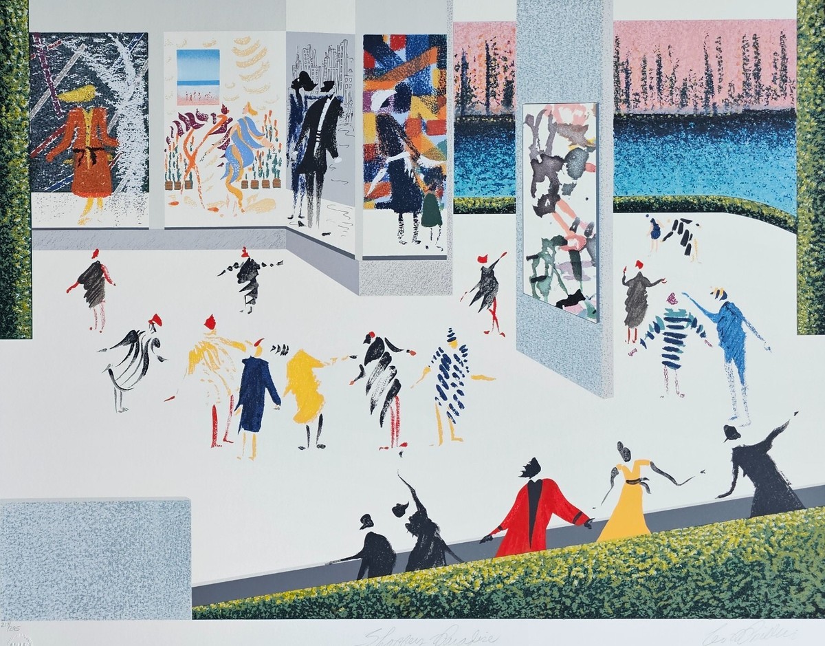 プリント絵　SANDDO NARDINI Leo Posillico Shopper's Paradise Hand Signed Serigraph 217/295 '88
