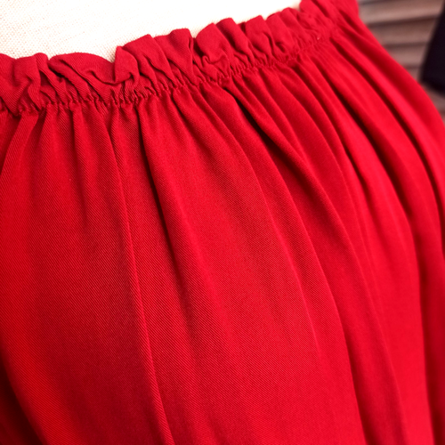 Damen Tunika Kleid C158T Größe 40,42,M Farbe Rot, Carmen Ausschnitt Italy - Bild 5 von 11