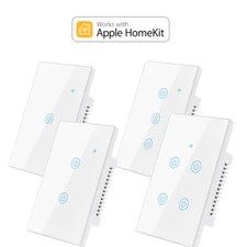 US WiFi Smart Wall Touch Switch Works with Apple Homekit Neutral Wire Dual Mode