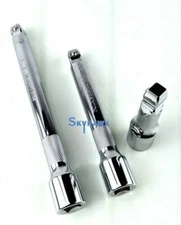 3-Pc. 1/2"-Dr. x 3" 6" 8" Wobble Socket Extension Bar Set Chrome-Vanadium Steel