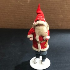 VINTAGE 6-1/2" TALL 1920'S-40'S SANTA CLAUS JAPAN, DAMAGED CELLULOID FACE