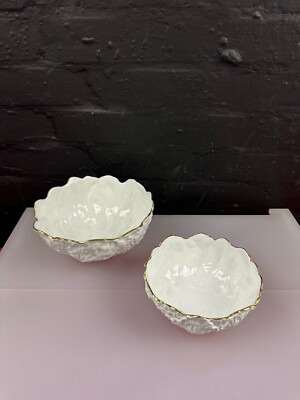 2 x Wedgwood / Coalport Countryware Servierschalen mit Fuß Goldrand 21,5 cm +16 cm