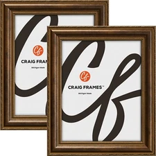 Victoria, 1.37" Ornate Aged Bronze Picture Frame, Common Sizes 4x5-24x36, 2-Pack