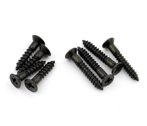 8 Vintage Style Humbucker Pickup Ring Mounting Screws for Gibson Guitars BLACK