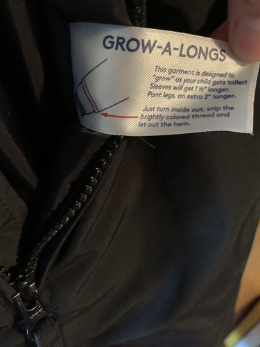 Lands End Kids Squall Waterproof Iron Knee Bibs Sz 10 Black Snowpant Hardly Worn - Picture 7 of 7