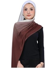 Special Ombre Modal Cotton Hijab Scarf for Women Graceful Gradient Muslim Hea...