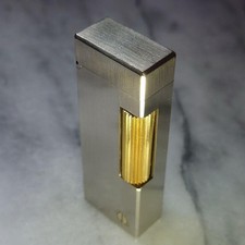 Vintage Dunhill Rolla gas lighter silver hairline ⓓ mark Working Condition