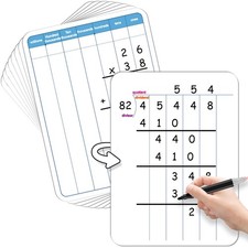 Long Division Whiteboard For , 24 Pack, Math Tools, Classroom, White