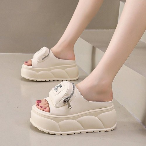 Pocket Platform Sandals Microfiber Beach Slides Thick Bottom Slides Women - Picture 12 of 12