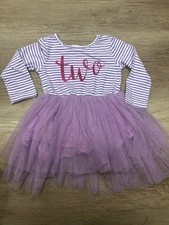 Girls 2 Years Old 2nd Birthday Party Dress Princess Purple Tutu Size 2-3 Year 90