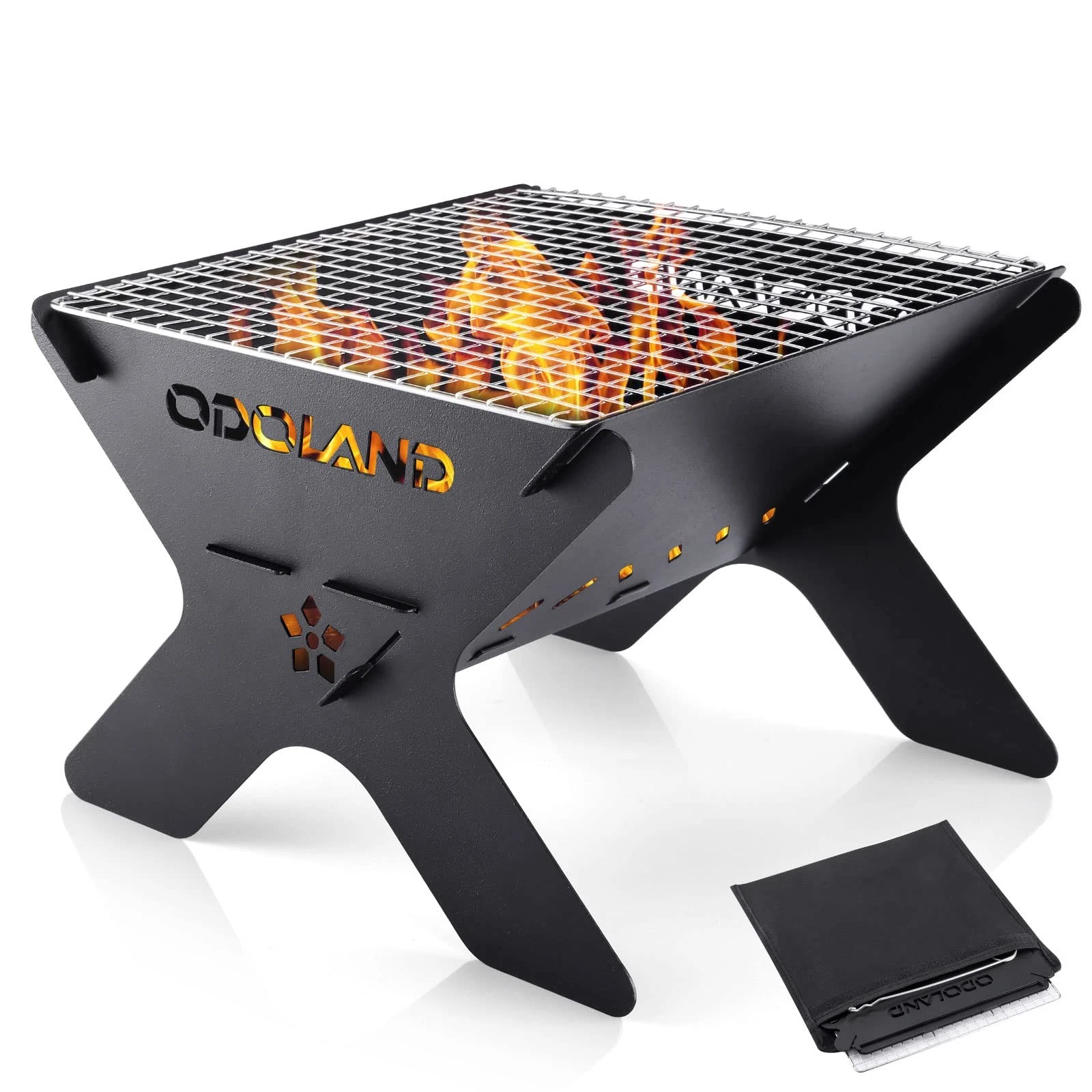 Camping Campfire Grill, Portable Folding Charcoal Grills, Backpacking BBQ Gri...