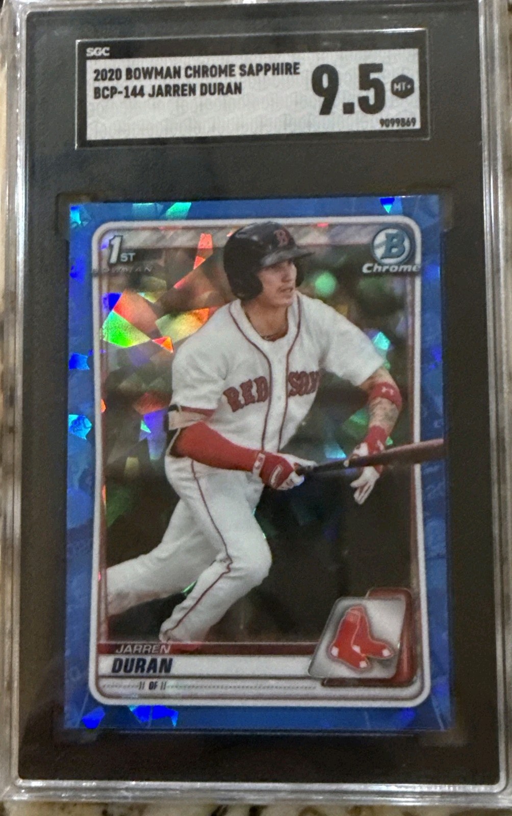 2020 Bowman Chrome Sapphire BCP-144 Jarren Duran SGC Mint 9.5
