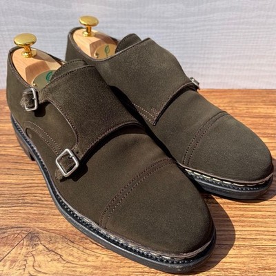 Berwick Herrenschuhe grün Wildleder doppelter Mönchsriemen 25 cm UK6,5...