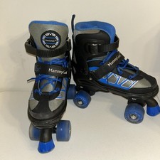 Mammy Gol Adjustable Roller Skates Black Blue Lighted Wheels Youth Large 3-6