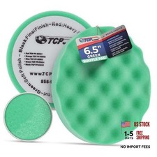 6.5" Green Waffle Foam Buffing Pad, Soft Cut