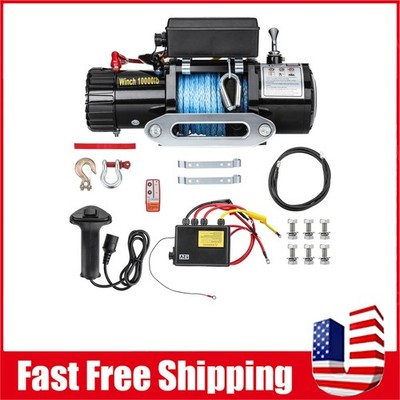 Winch FOR Jeep Wrangler 12V Off-road Remote Control 10000Lb 10000LBS Towing