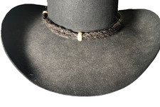 Western Mens Hatband 23 x 1/2 in Horsehair Tassle Rawhide Cowboy Rodeo Black