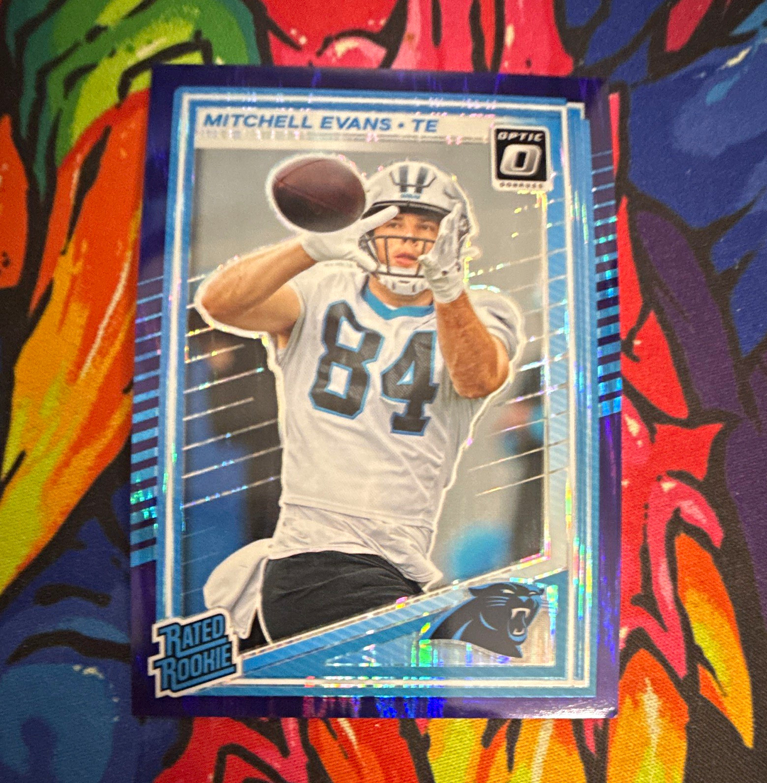 Panini 2025 Donruss Optic Mitchell Evans Blue Shock Rookie #254 Panthers