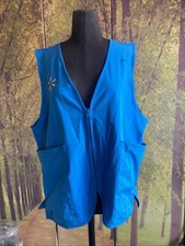 Walmart Women's Medium Blue Zip-Up Vest with Spark Logo and Pockets
