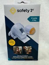 Safety 1st Adhesive Magnetic Lock System for Cabinets Drawers - 4 Locks / 1 Key