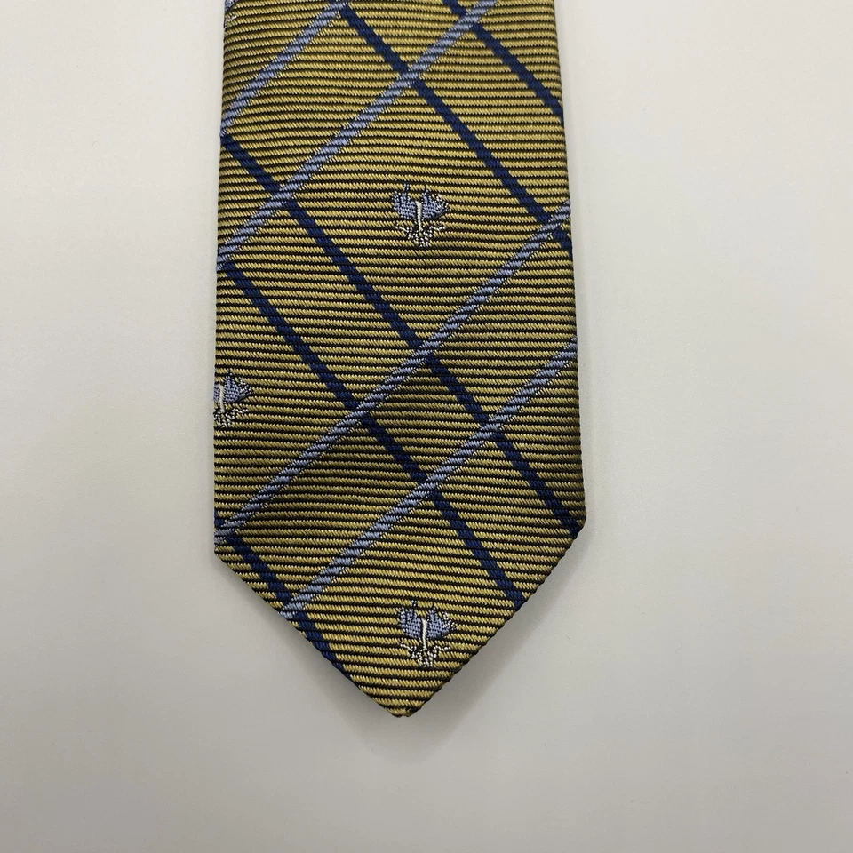 Corbata Brooks Brothers 346 58x3,25 seda oro logotipo foulard plata azul marino en muy buen estado Foto 4 de 4