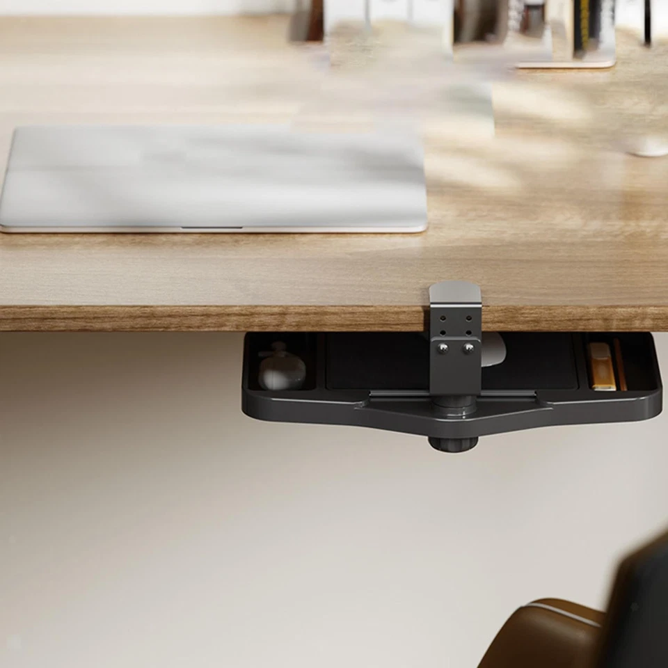 Unter Schreibtisch Tablett Klemme auf Schreibtisch Organizer verstellbar vielseitig Zubehör Seite