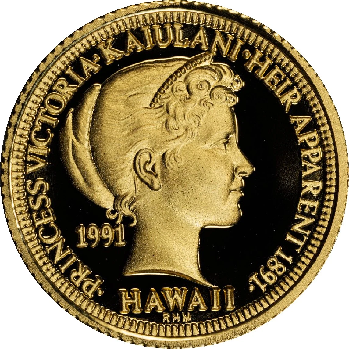 1991 RHM PR69DCAM Hawaii Princess Victoria 1/2 Ounce Gold PCGS 61889412