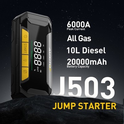 Auxito Jump Starter 6000A Peak Car Starter Super Safe 12V  Jump Box, Auto Batter