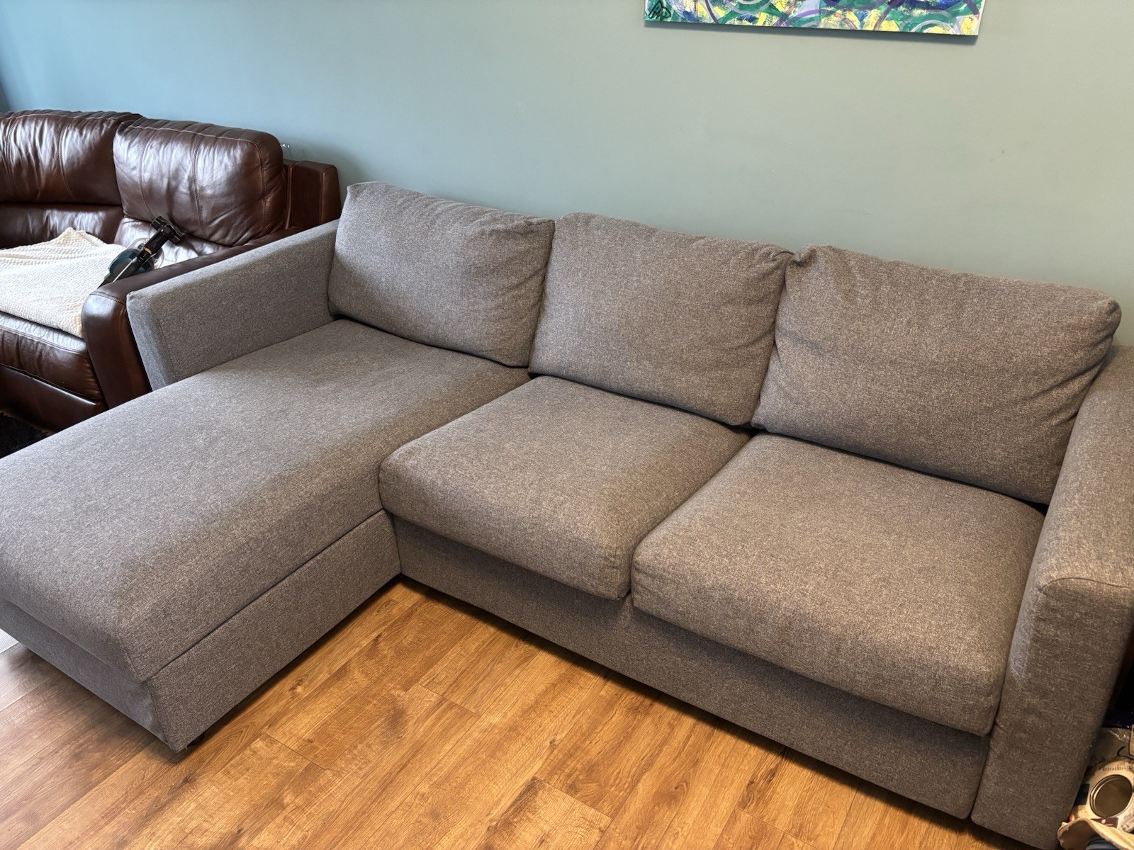 Ikea Grey Corner Sofa with Storage