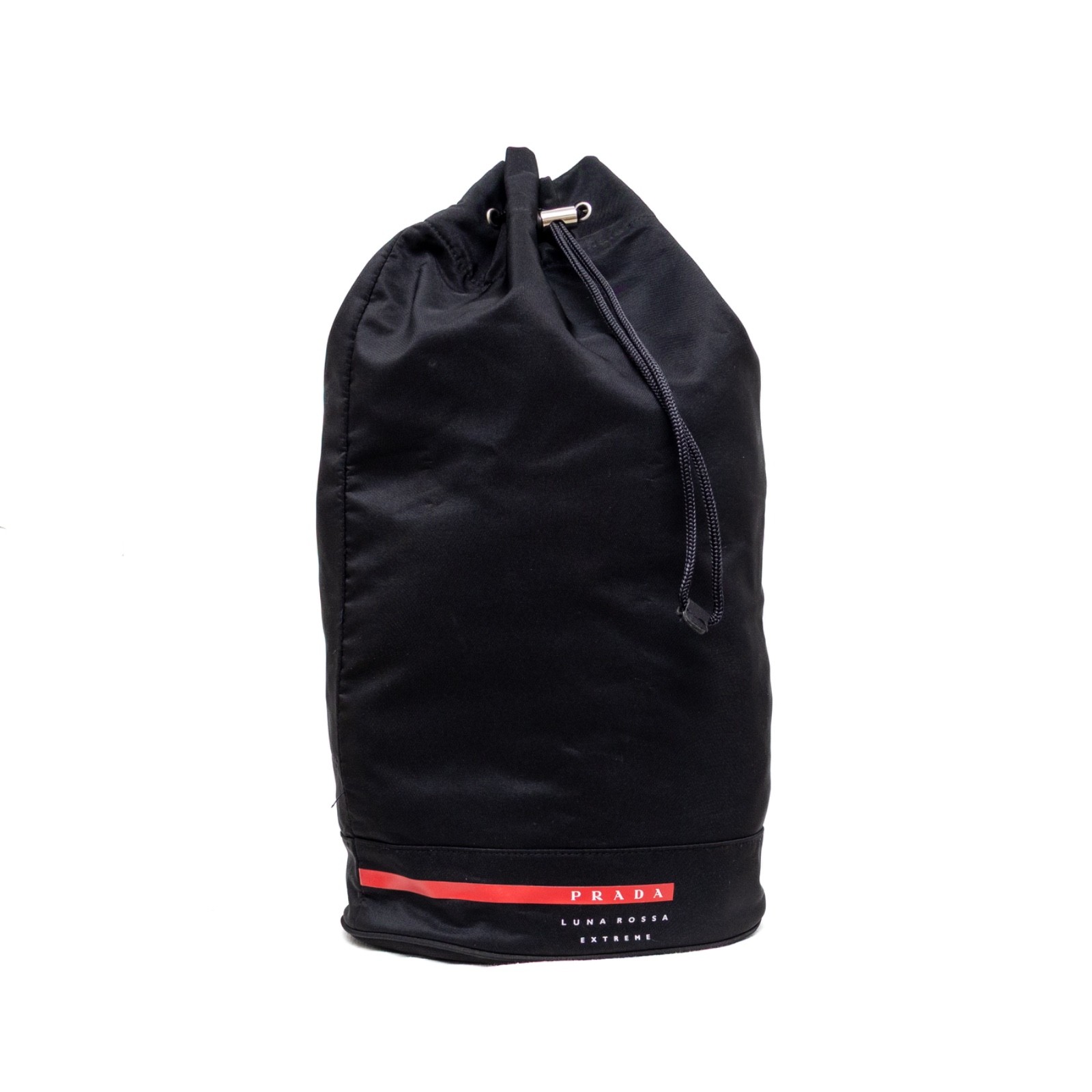 Prada Luna Rossa Extreme Black Nylon Duffel Drawstring Backpack