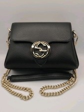 NEW Gucci Mini Interlocking GG Bag - Black w/ Gold Toned Hardware