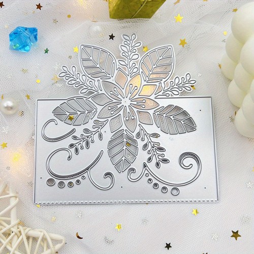 Christmas Flower Leaves Edge Cutting Dies Cut DIY Scrapbooking Embossing Stencil - Picture 3 of 7