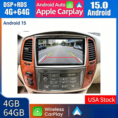 Car Radio Stereo Carplay For  Toyota Land Cruiser, Lexus LX470 4+64G 9in Cam RDS