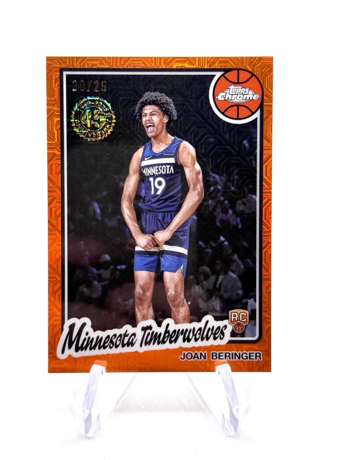 JOAN BERINGER 2025-26 Topps /25! 🍊 ORANGE MOJO REFRACTOR Chrome Rookie RC