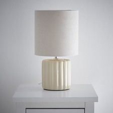 Ceramic Round Table Lamp With Matching Velvet Shade options in Various Colours