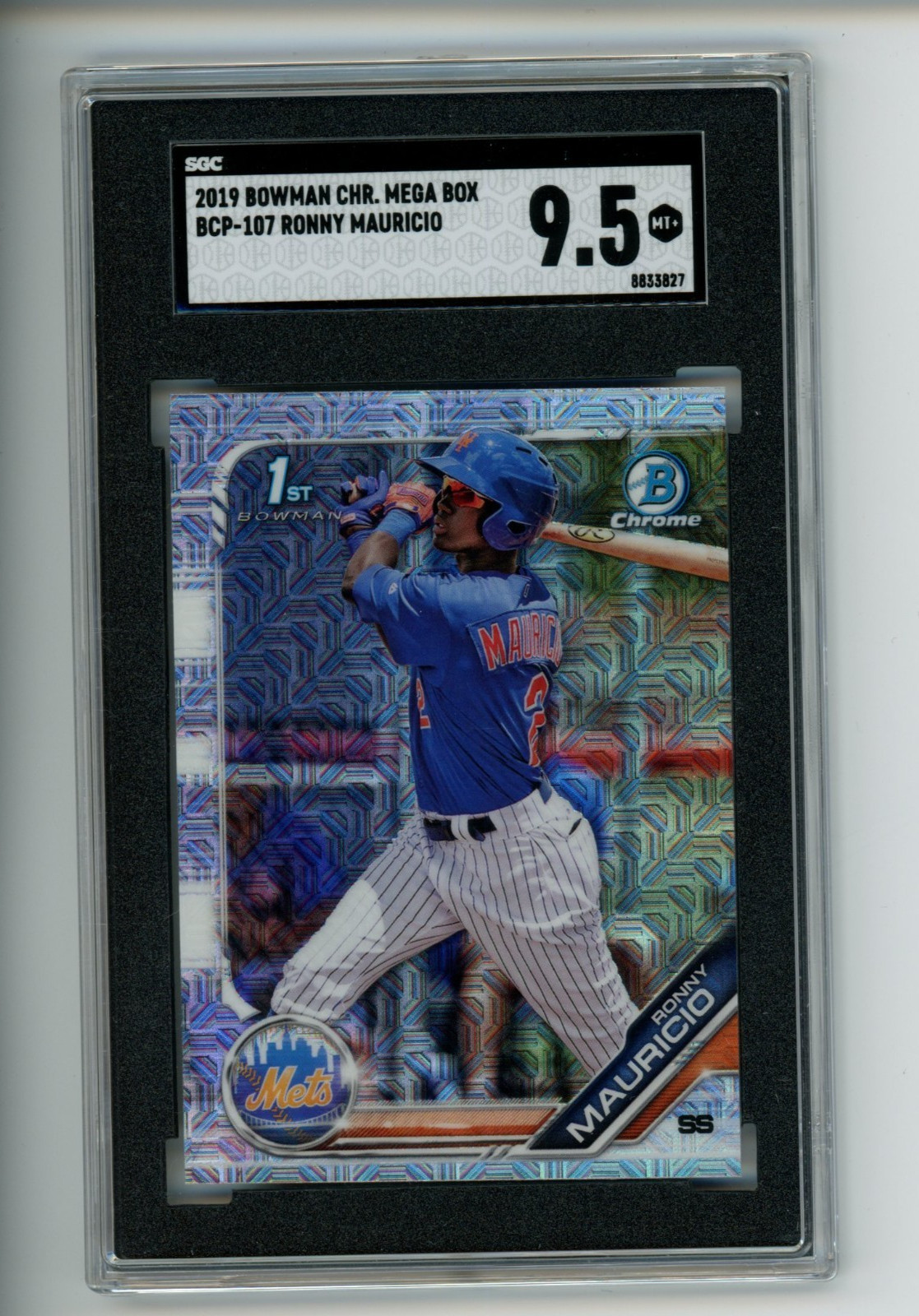 2019 Bowman Chrome Mega Ronny Mauricio #BCP-107 1st MOJO Refractor SGC 9.5