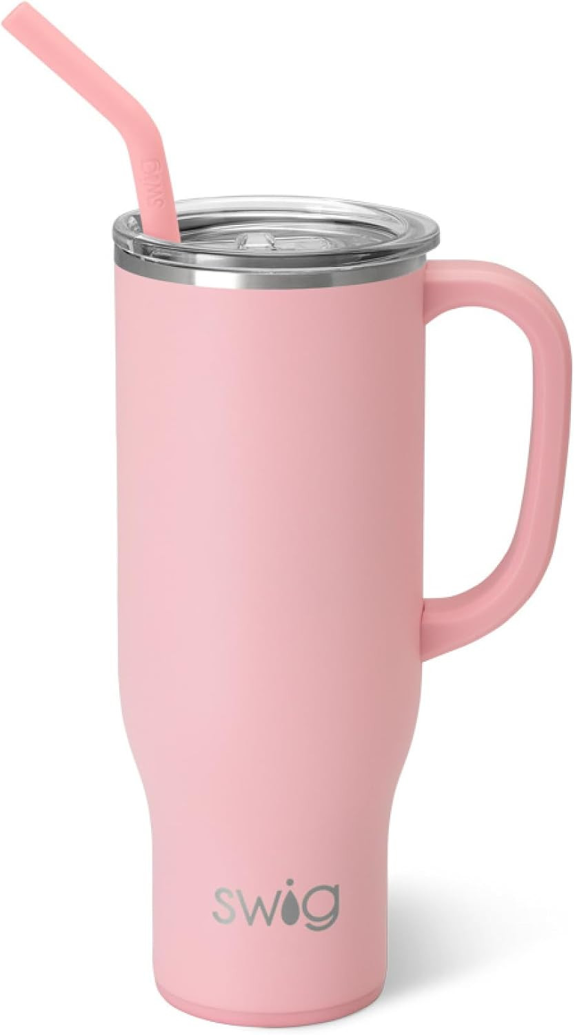 30Oz Mega Mug, 30 Oz Tumbler with Handle and Straw, Cup Hold