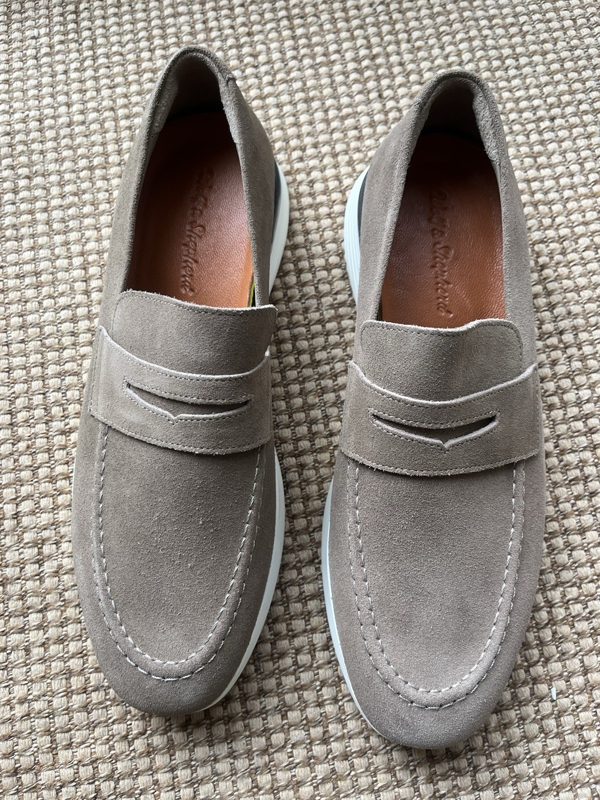 Wolf & Shepherd Crossover Tan Suede Nubuck Loafers. Size 10.5.