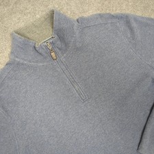 L.L.Bean Mens XL Blue 1/4 Zip Pullover Cotton...