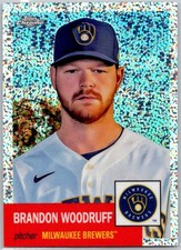 2022 Topps Chrome Platinum Speckle Refractor #195 Brandon Woodruff #/150 Brewers