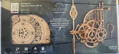 UGEARS Aero Clock 3D Holzpuzzle für Erwachsene - Holzmodellbausätze für Erwachsene bis