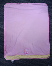 Pink Baby Nursery Blanket Throw with Teddy Bear Theme, Soft Cozy Look