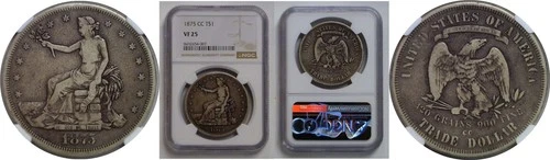 1875-CC Trade Dollar   NGC VF-25