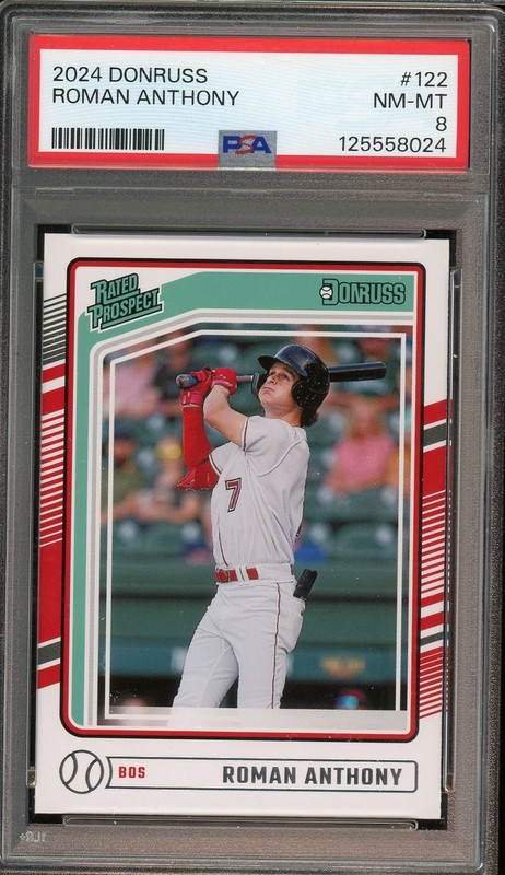 2024 Panini Donruss - Rated Prospects Red Sox Roman Anthony #122 RC PSA 8